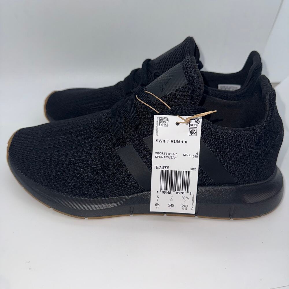 adidas Swift Run 1.0 Athletic Running Sneakers Men's Size US 6.5 Black IE7476